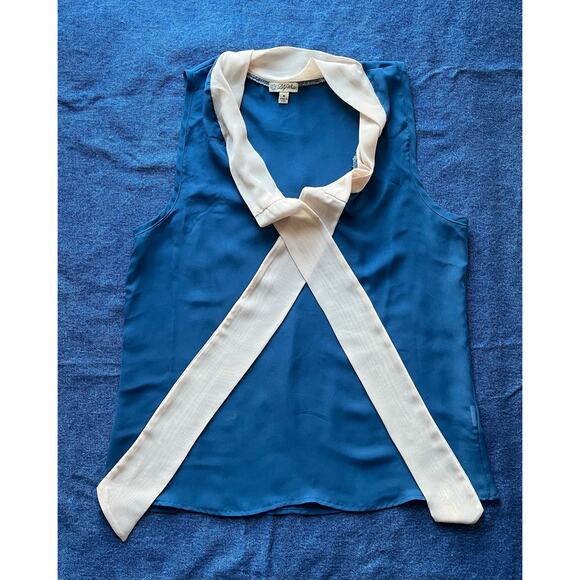 Lily White Sheer Tank Top with Front Tie - Picture 1 of 3